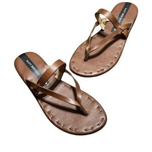 Matt Bernson Brown Leather Sandals Size 8